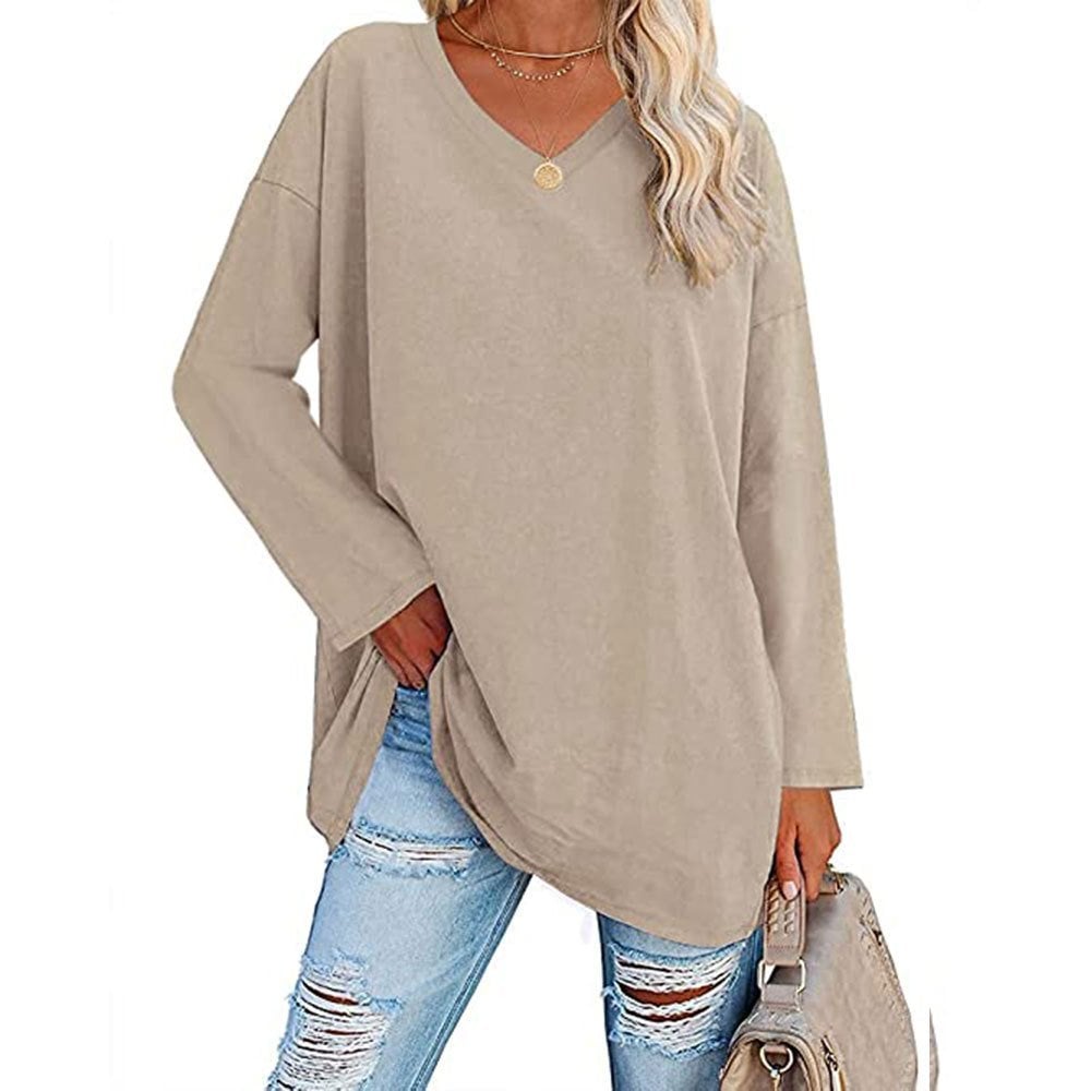 The Last Day Promotion-SALE 70% OFF Women's loose long sleeve fashion V-neck knit