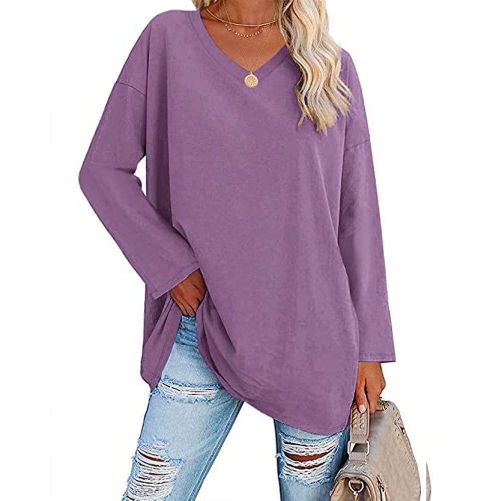 The Last Day Promotion-SALE 70% OFF Women's loose long sleeve fashion V-neck knit