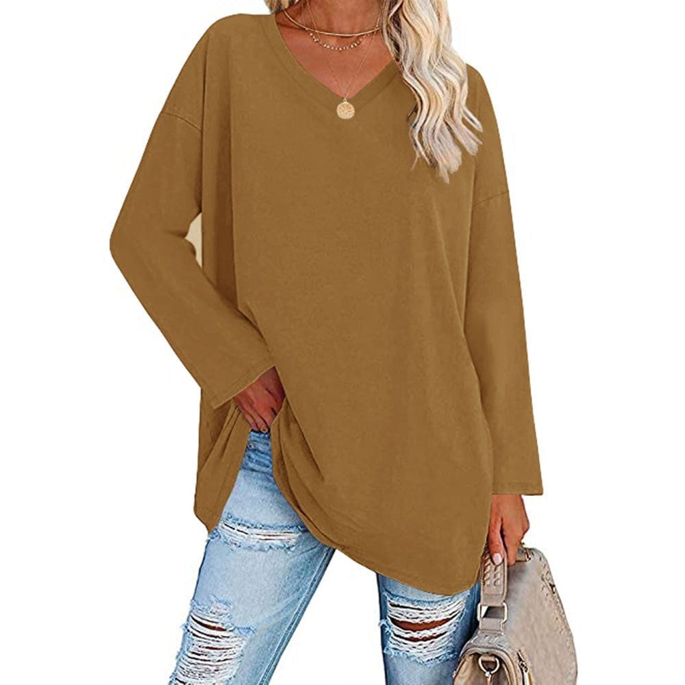 The Last Day Promotion-SALE 70% OFF Women's loose long sleeve fashion V-neck knit