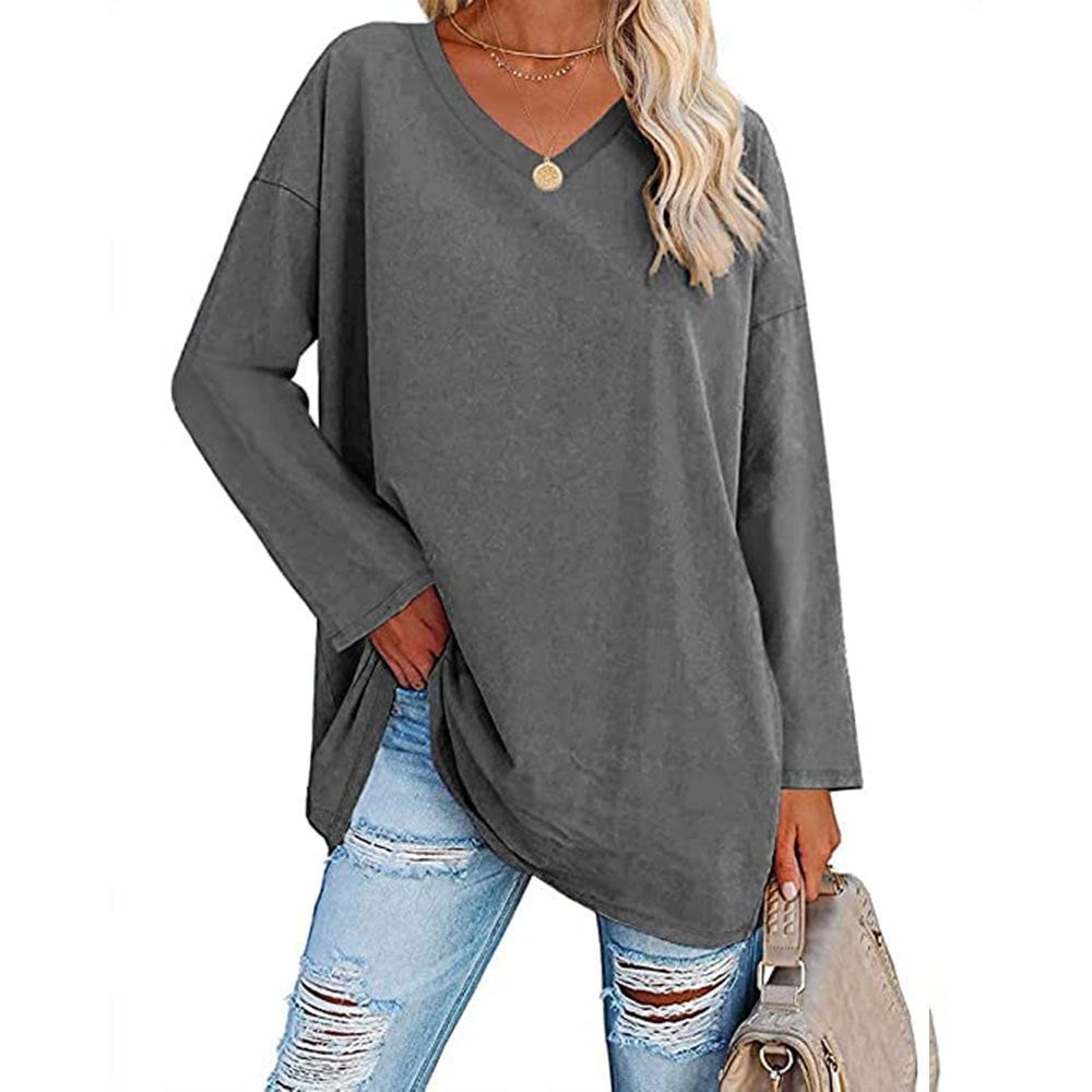 The Last Day Promotion-SALE 70% OFF Women's loose long sleeve fashion V-neck knit