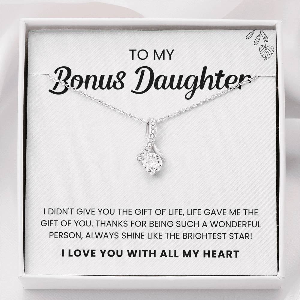 To My Bonus Daughter Shine Like The Brightest Star Necklace Lulunami 7479