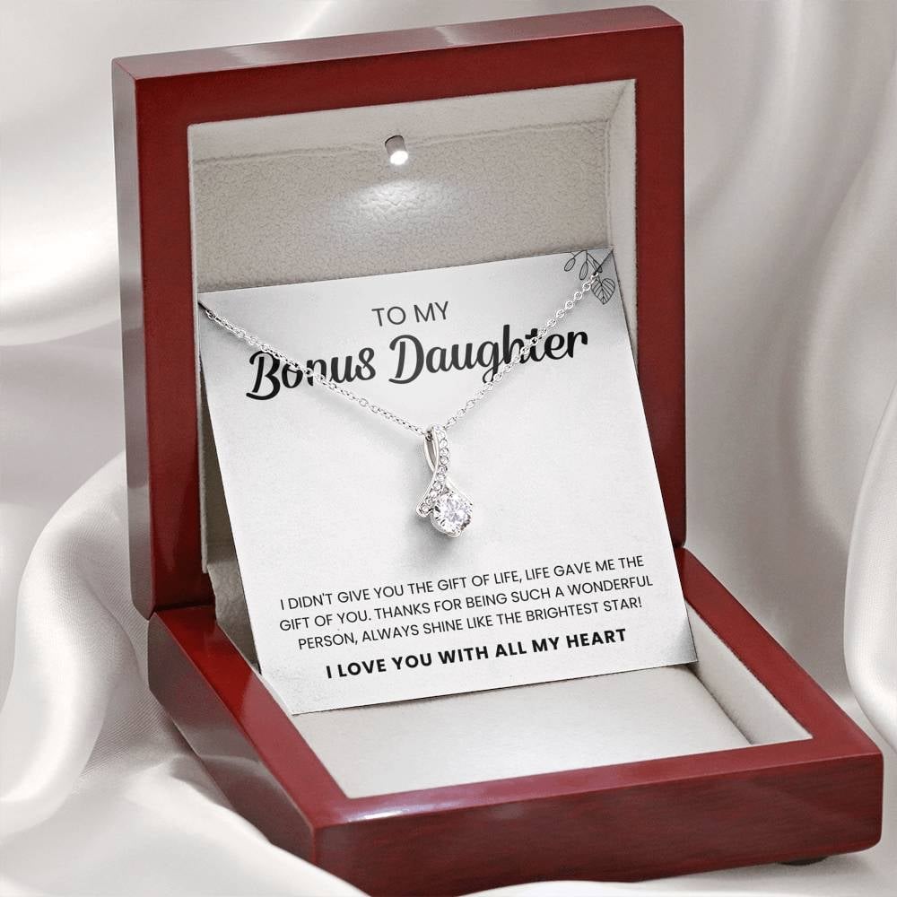 To My Bonus Daughter - Shine Like The Brightest Star - Necklace