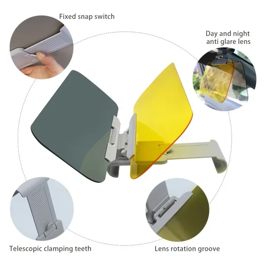 Typared Day And Night Anti-glare Driving Sun Visor