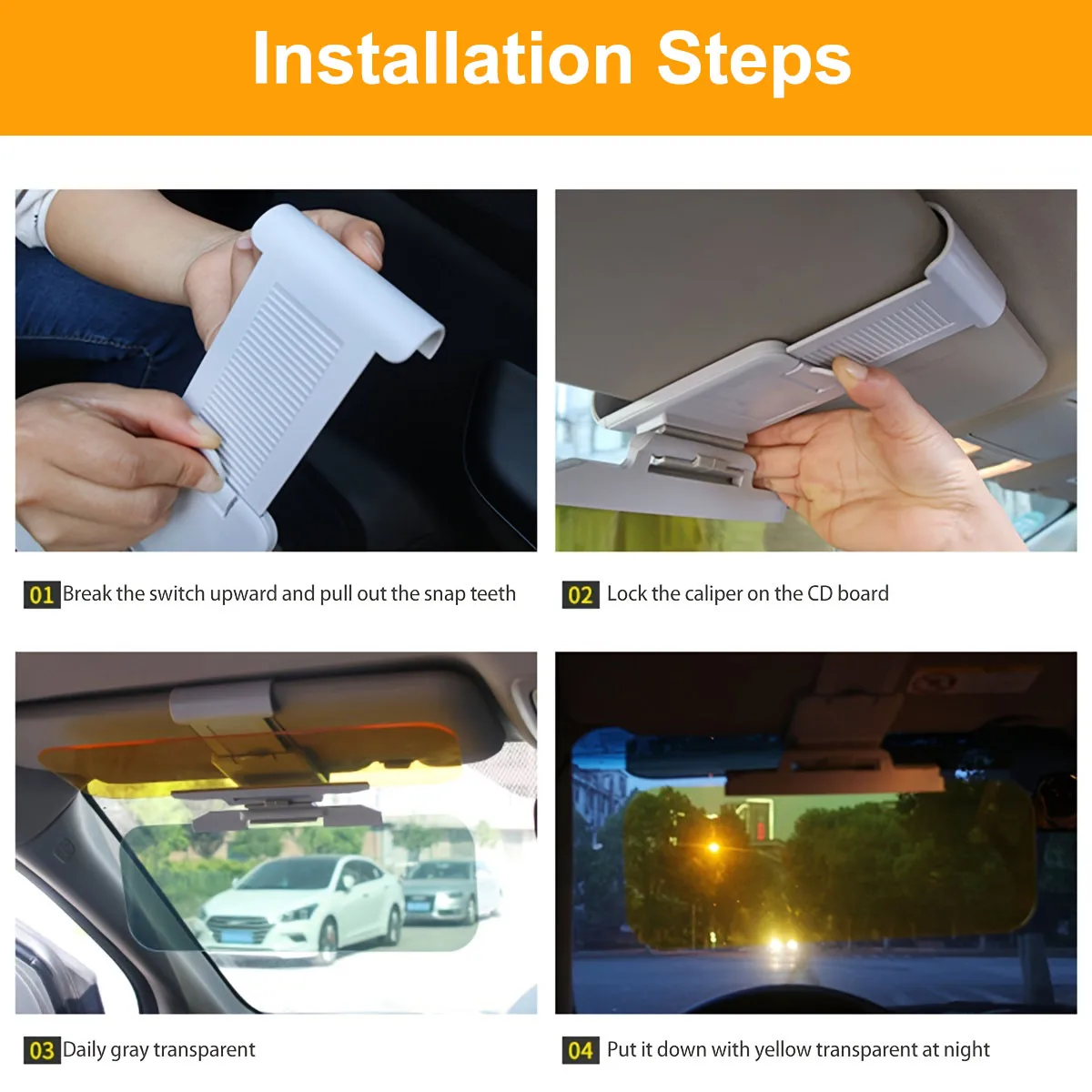 Typared Day And Night Anti-glare Driving Sun Visor