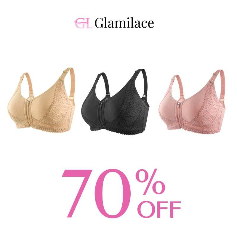 Wireless Zip Front Full Coverage Bra