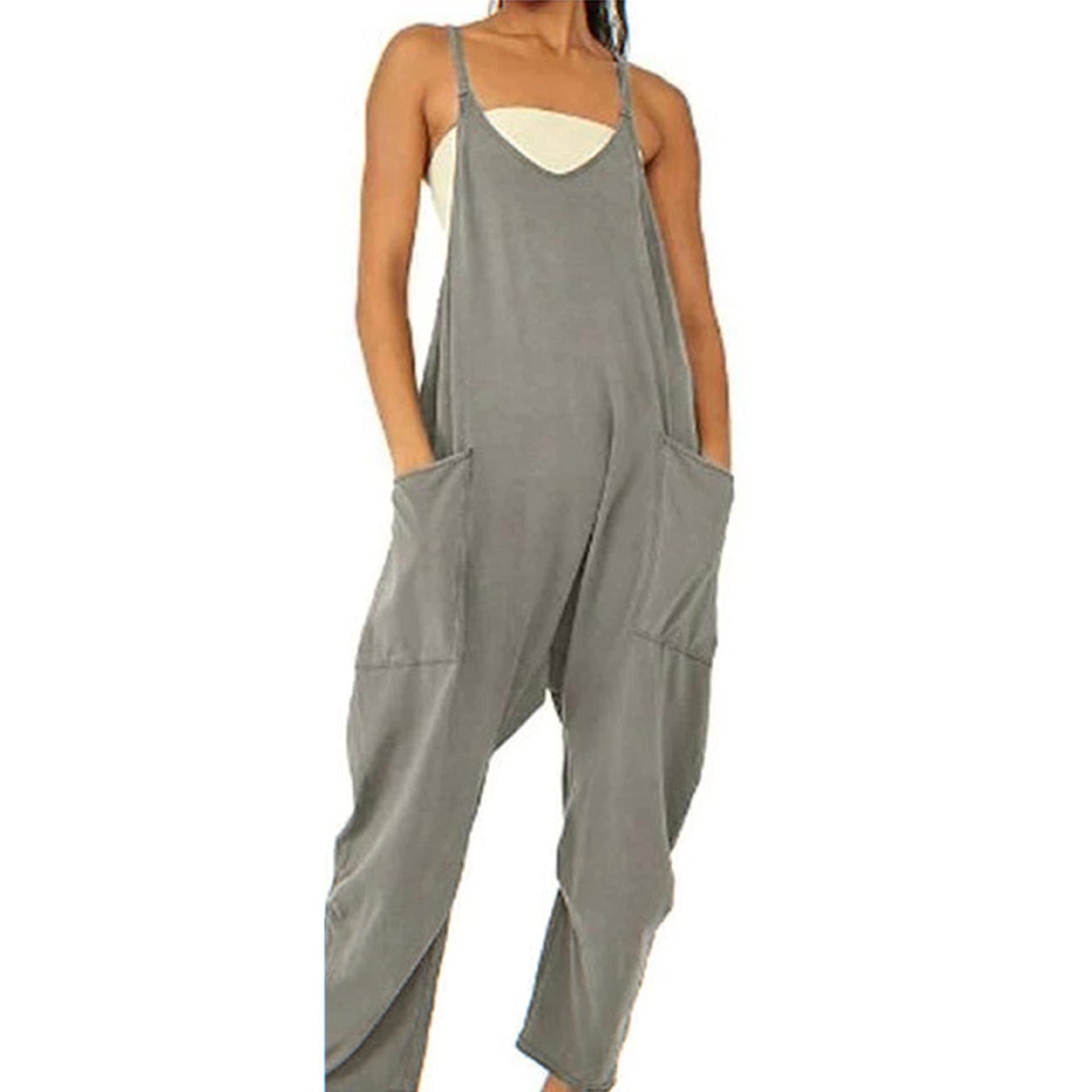 Womens Casual Wide-Leg Jumpsuit