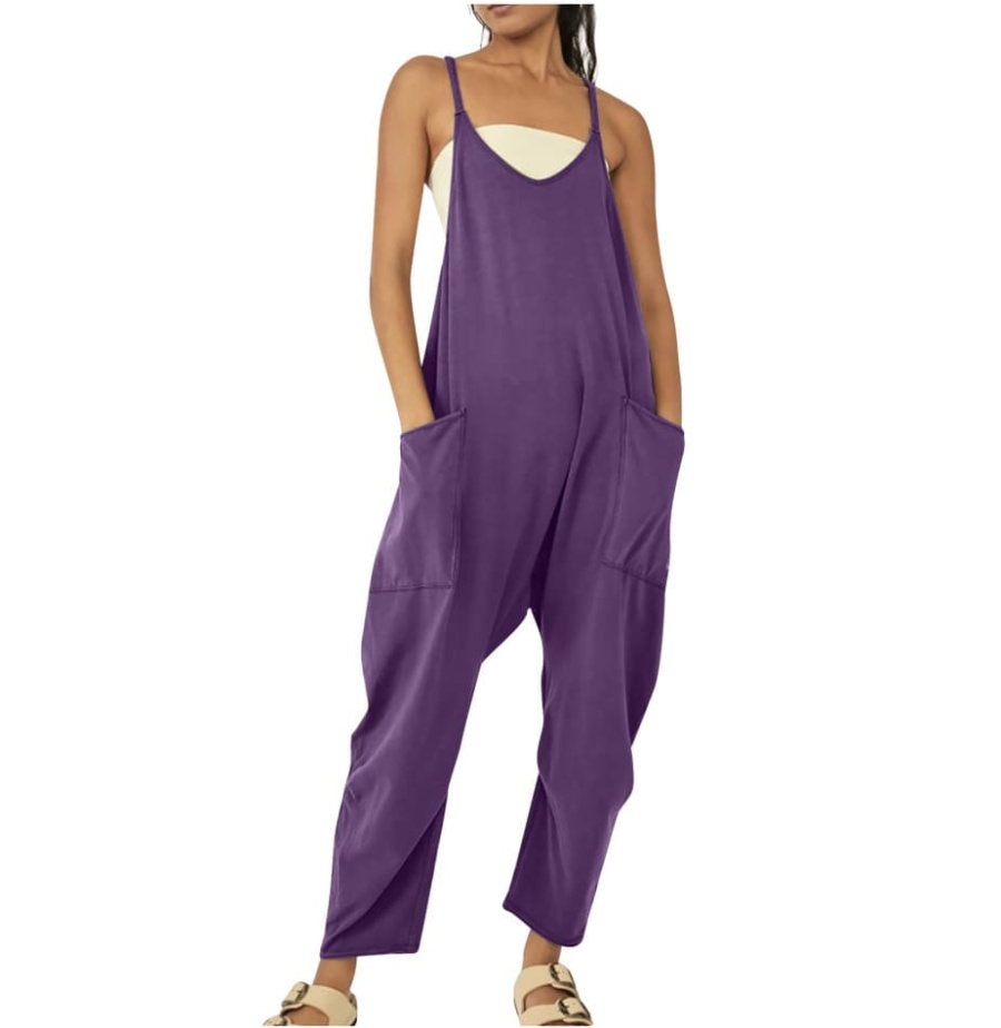 Womens Casual Wide-Leg Jumpsuit