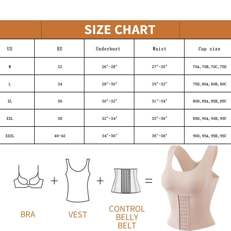 3-in-1 Waist Buttoned Bra Shapewear & Posture Corrector