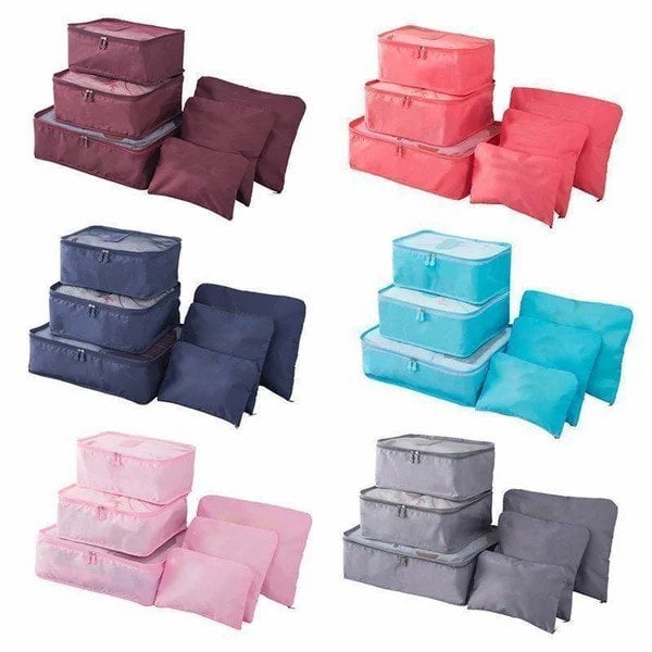 6 pieces portable luggage packing cubes (Buy More Save More)