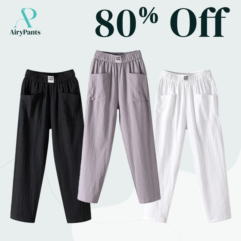 AiryPants - Women's High Waist Linen Pants