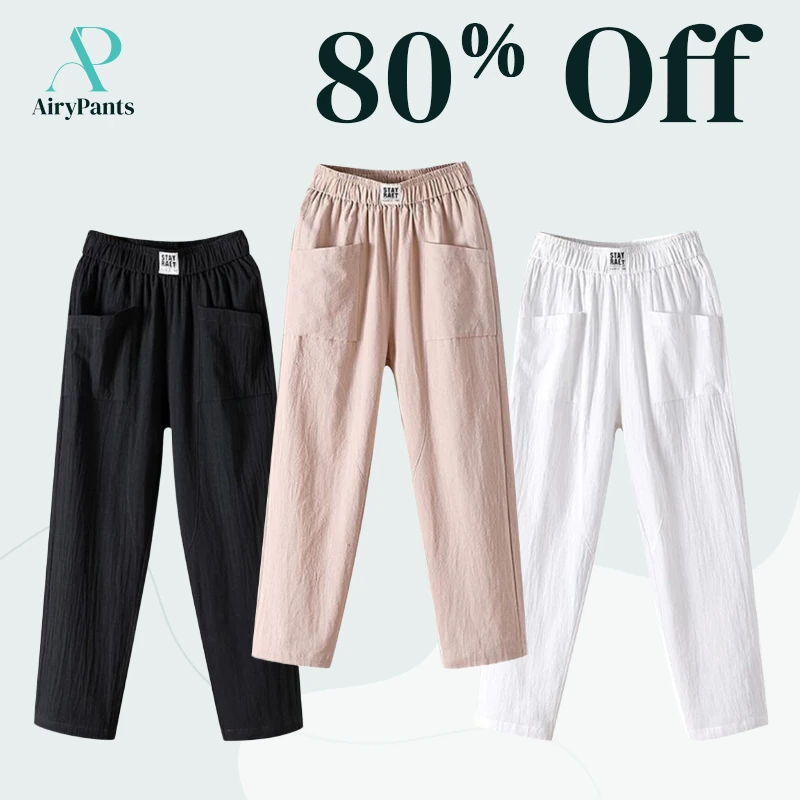 AiryPants - Women's High Waist Linen Pants