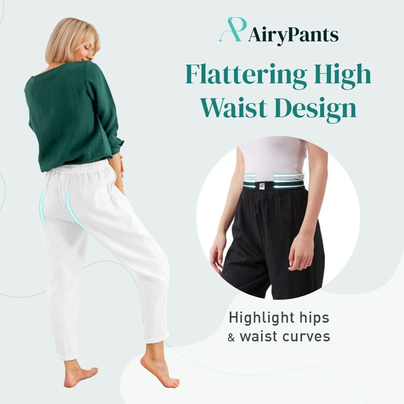 AiryPants - Women's High Waist Linen Pants