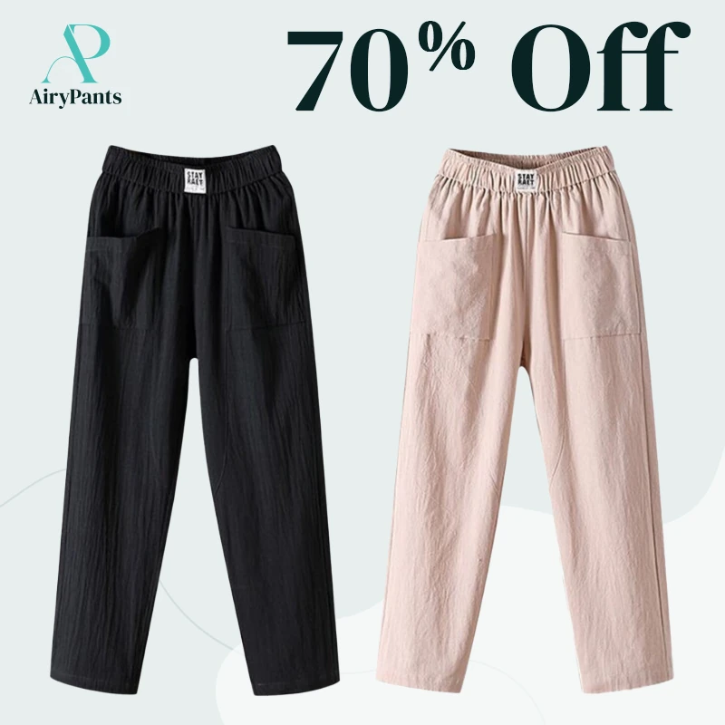 AiryPants - Women's High Waist Linen Pants