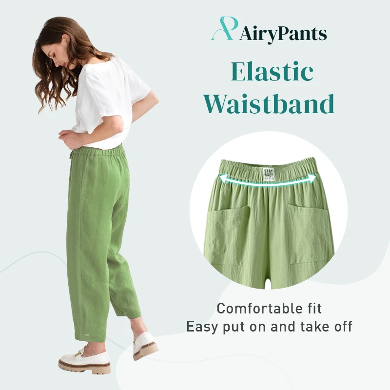 AiryPants - Women's High Waist Linen Pants