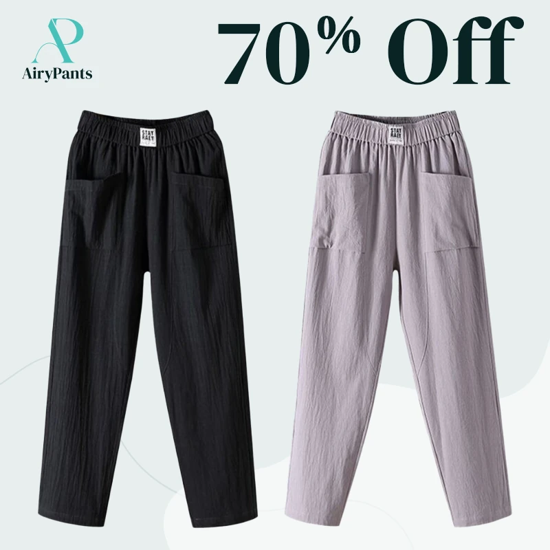 AiryPants - Women's High Waist Linen Pants