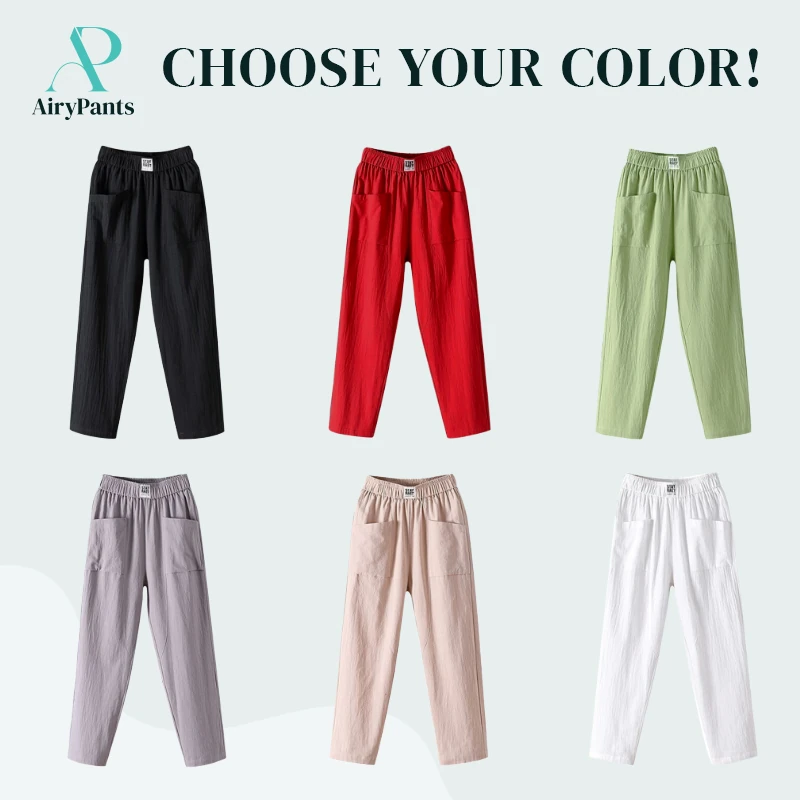 AiryPants - Women's High Waist Linen Pants