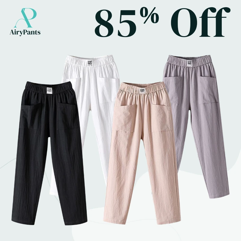 AiryPants - Women's High Waist Linen Pants