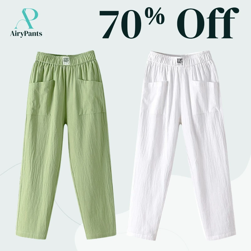 AiryPants - Women's High Waist Linen Pants