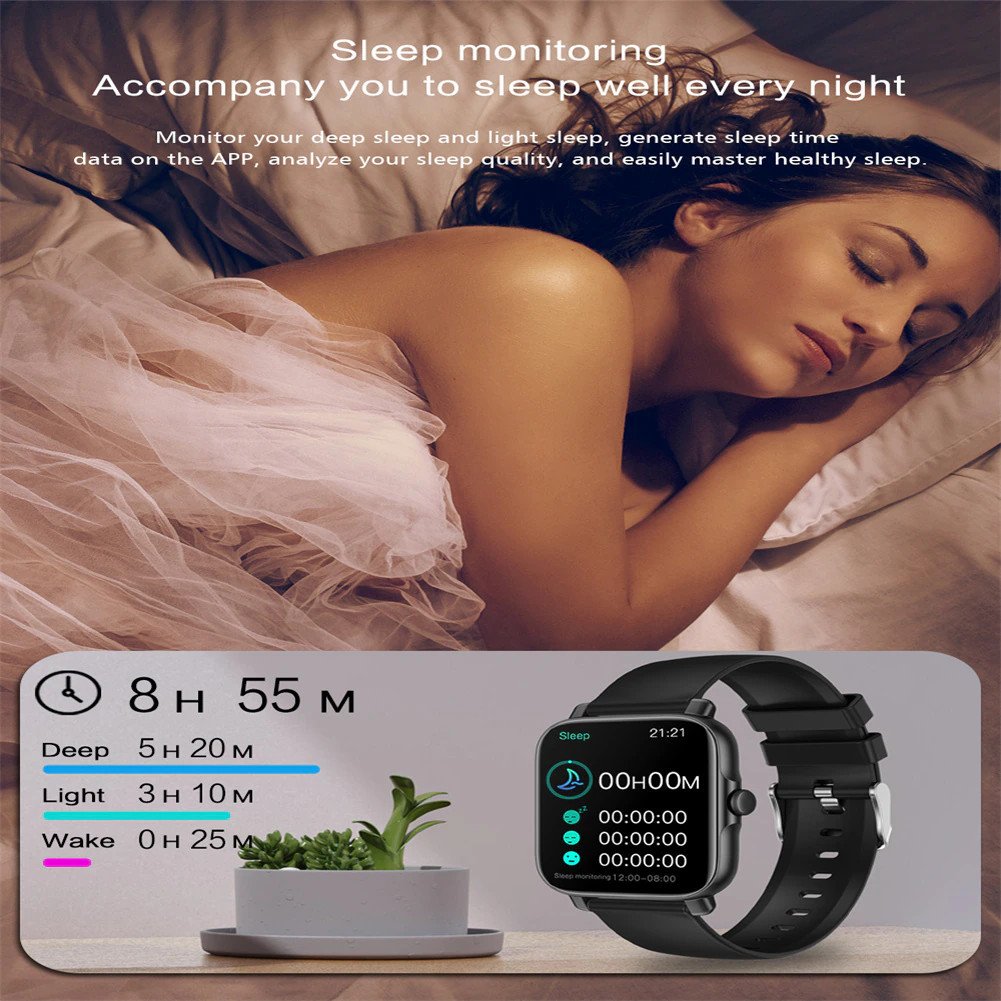 [All day monitoring of heart rate and blood pressure] Bluetooth fashion smartwatch