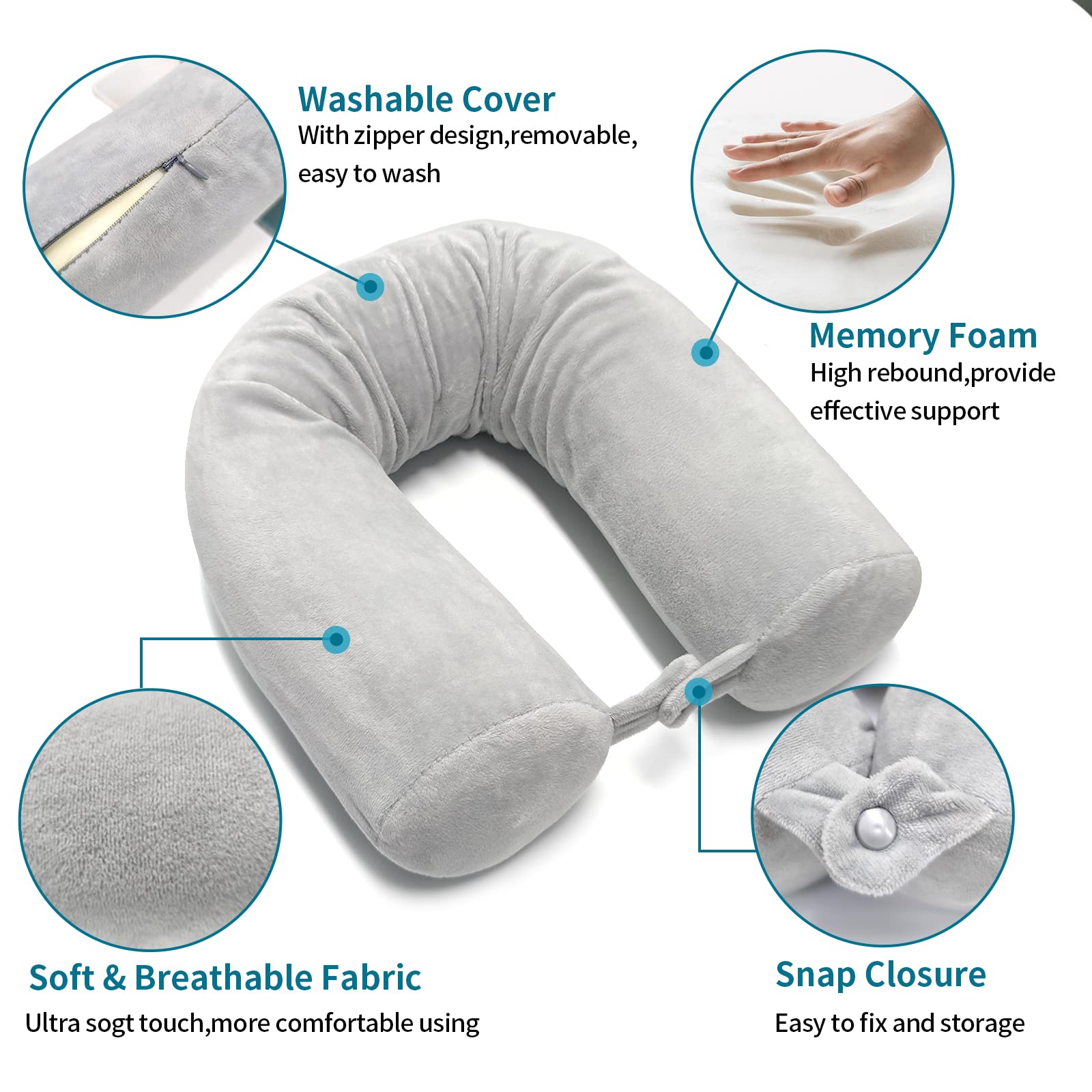 Bendable Memory Foam Travel Pillow