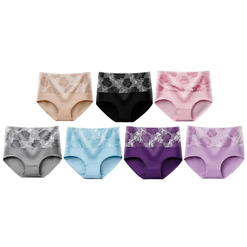 Buy 5 Get 5 Free - Cotton High Waist Abdominal Slimming Hygroscopic Antibacterial Underwear