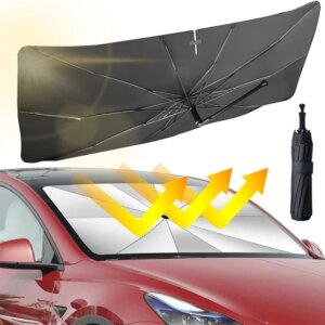 Car Windshield Sun Shade Umbrella - Foldable Car Umbrella Sunshade Cover UV Block Car Front Window (Heat Insulation Protection) for Auto Windshield Covers Most Cars