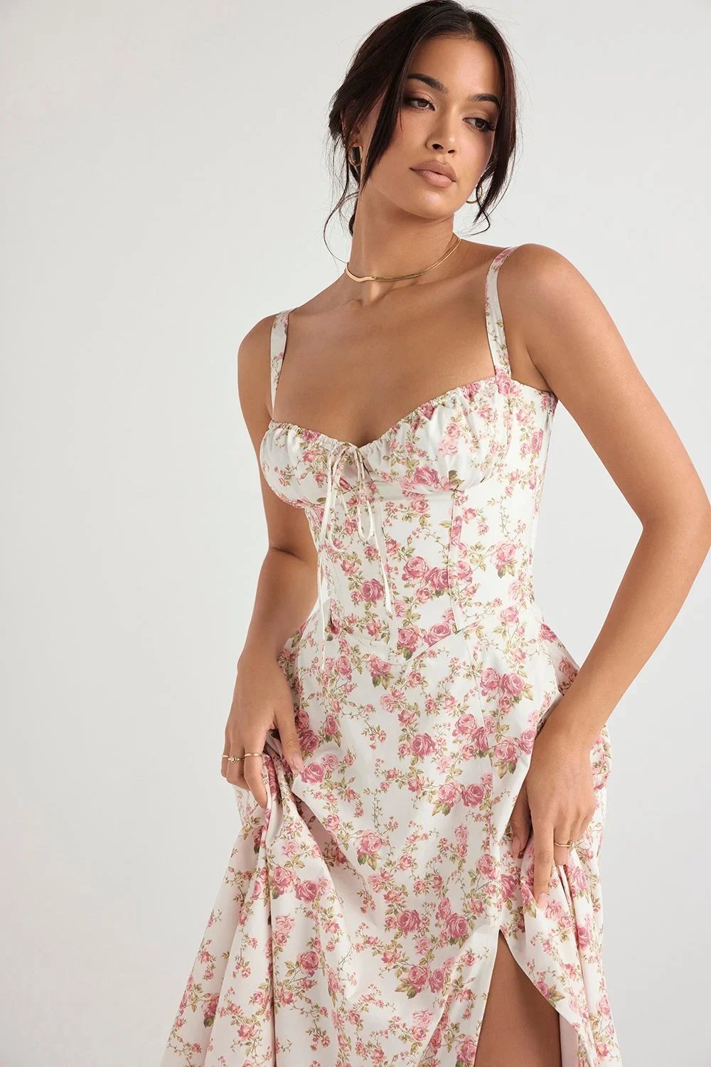 Comfortable Beauty - No underwire-Print Bustier Sundress