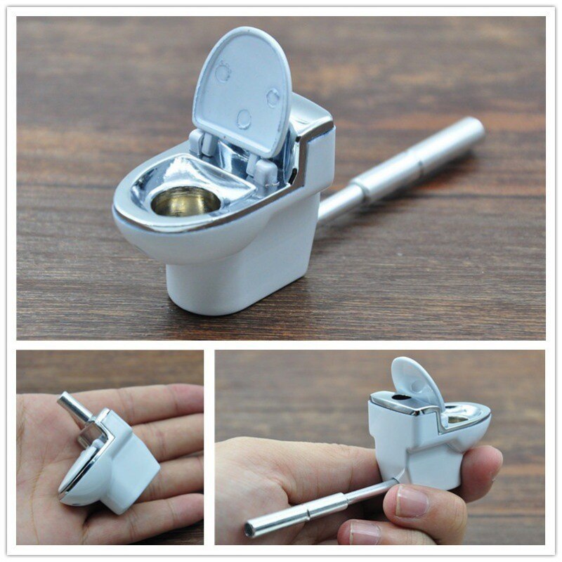 Creative Mini Toilet Shaped Metal Smoking Pipe