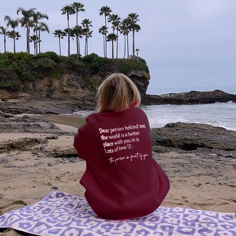 DEAR PERSON BEHIND ME' PRINT SWEATSHIRT