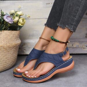 Embroidery Orthopedic Comfy Slipper Wedge Sandals