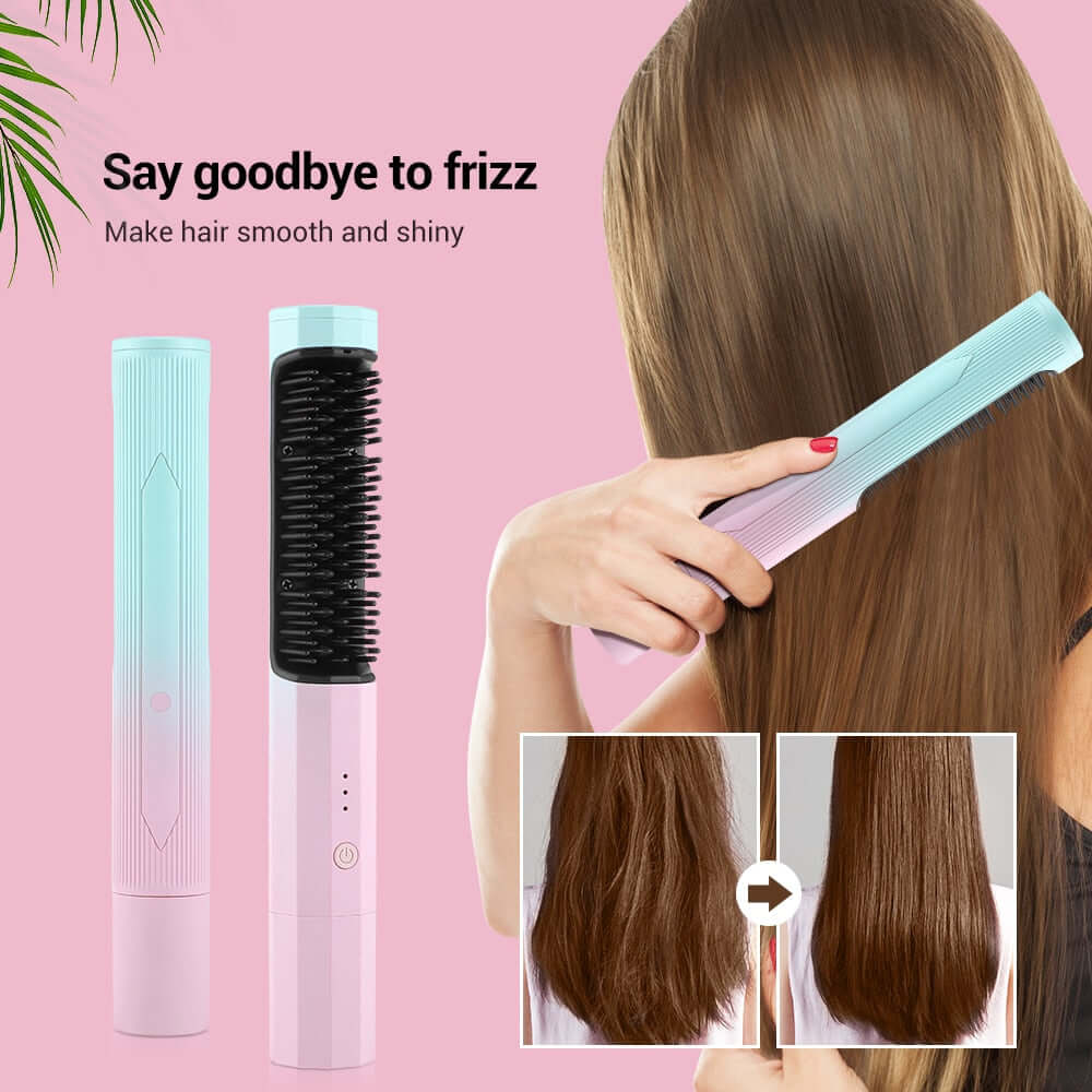 FrizzWand - Hair Straightener Brush (Buy 2 Get 1 Free (3Pcs))