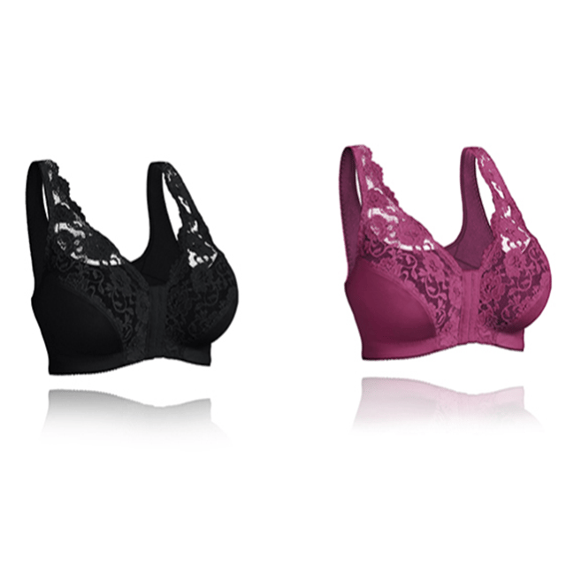 Front hooks, stretch-lace, super-lift, and posture correction - ALL IN ONE BRA!