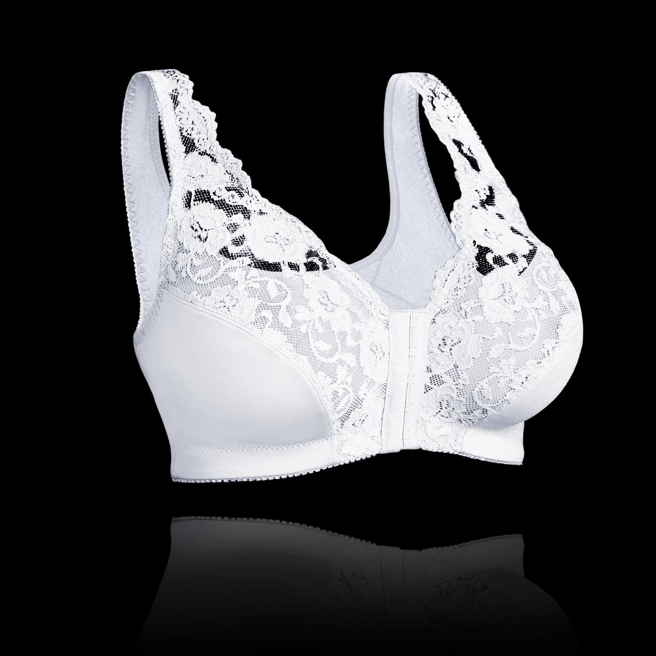 Front hooks, stretch-lace, super-lift, and posture correction - ALL IN ONE BRA!