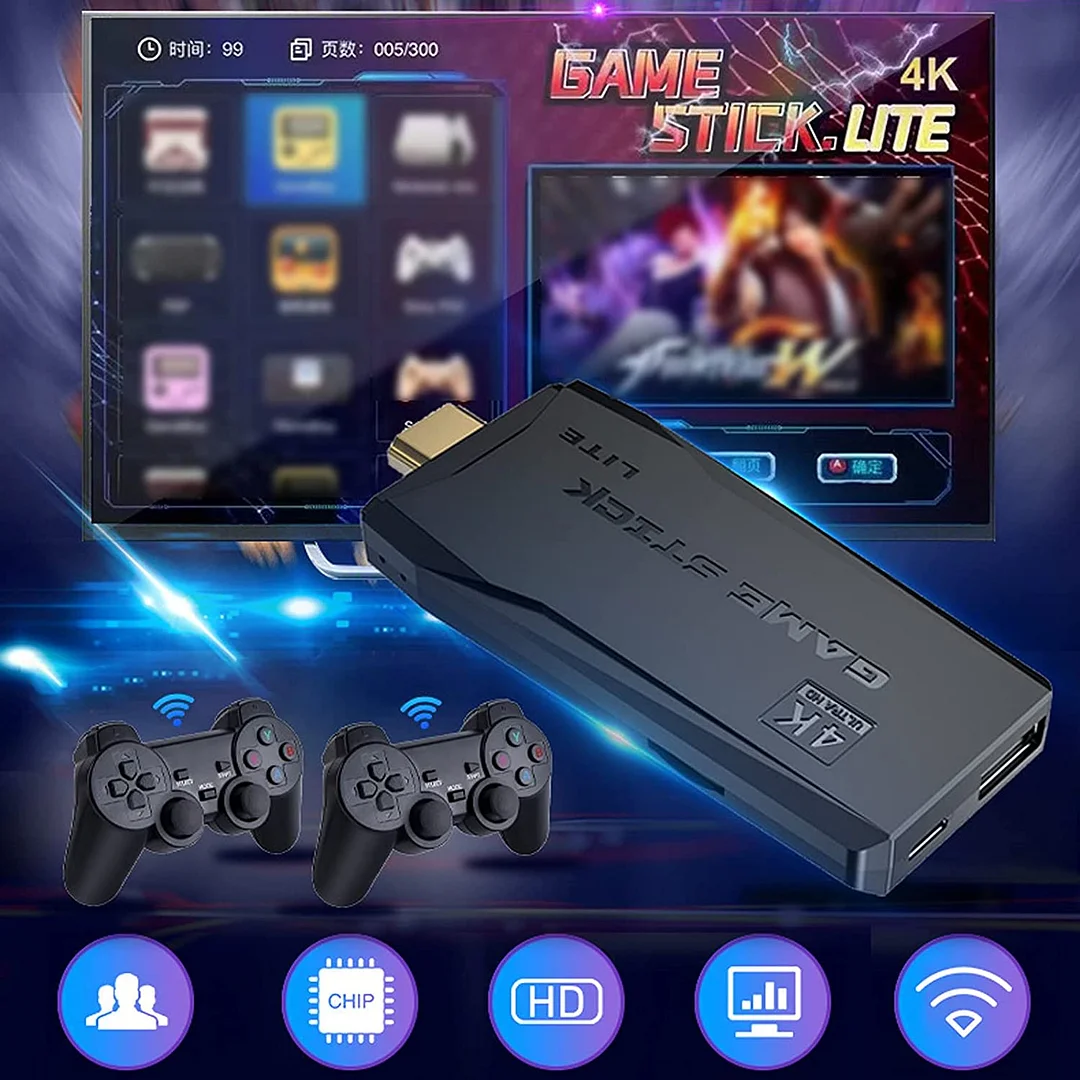 Game Stick 4k - 64 GB 10,000 Retro Games