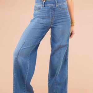 (HOT Sale - 48% OFF) Seamed Front Wide Leg Jeans