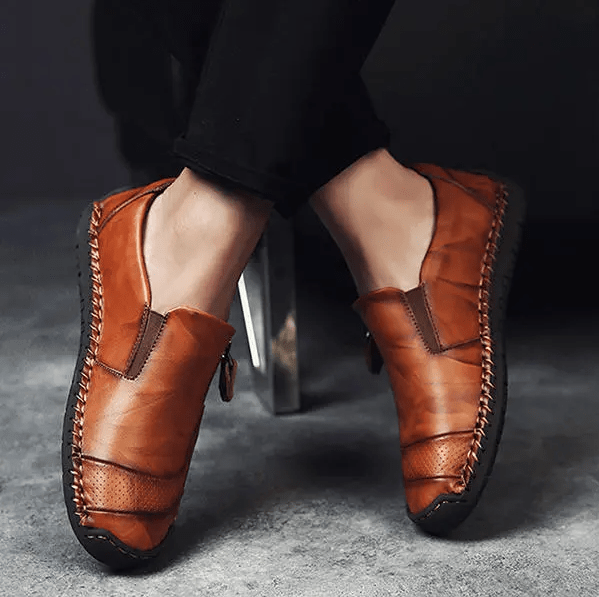 HOT SALE - 70% OFF MENS HANDMADE SIDE ZIPPER CASUAL COMFY LEATHER SLIP ON LOAFERS