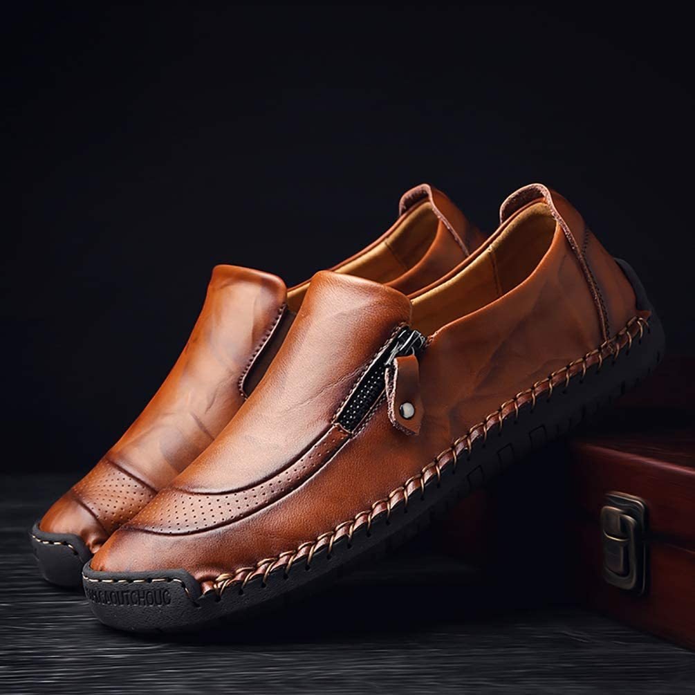 HOT SALE - 70% OFF MENS HANDMADE SIDE ZIPPER CASUAL COMFY LEATHER SLIP ON LOAFERS