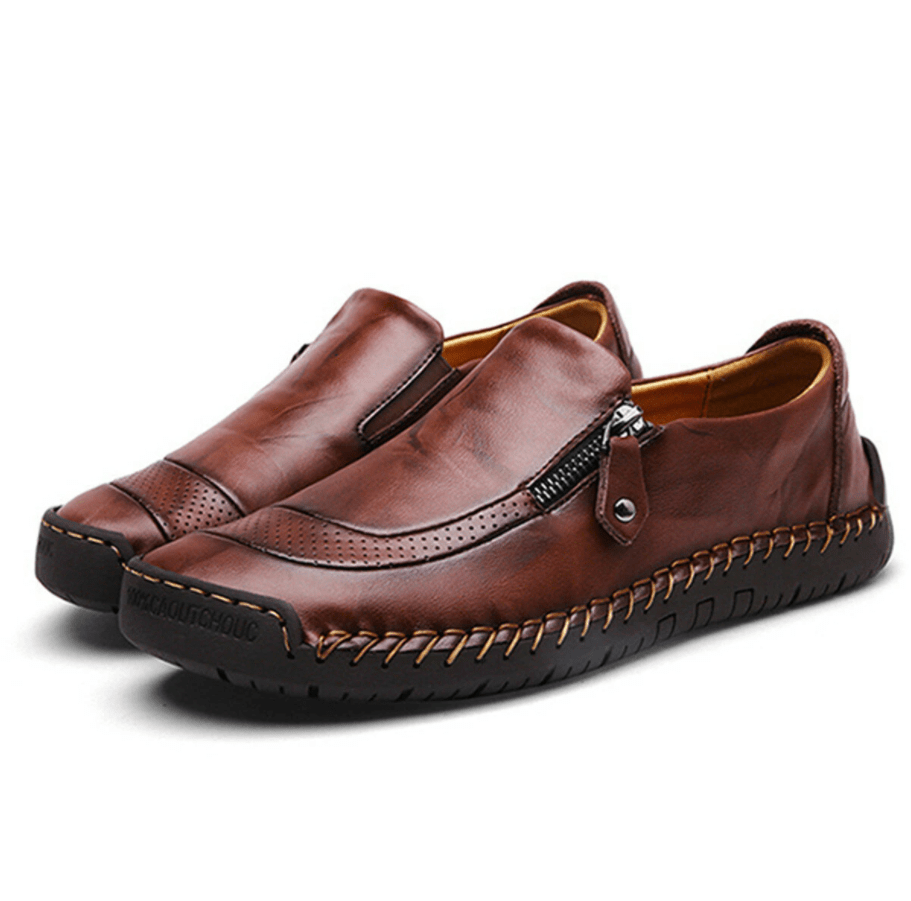 HOT SALE - 70% OFF MENS HANDMADE SIDE ZIPPER CASUAL COMFY LEATHER SLIP ON LOAFERS