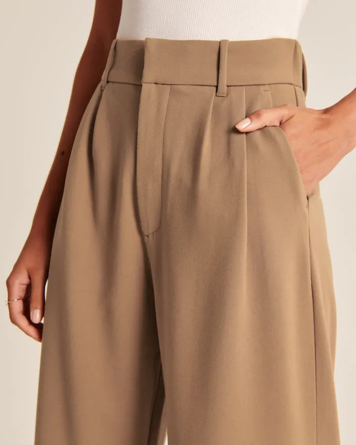 Icy Tailored Lightweight Wide-Leg Pants