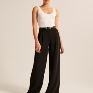 Icy Tailored Lightweight Wide-Leg Pants