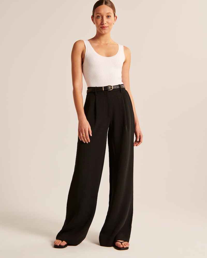 Icy Tailored Lightweight Wide-Leg Pants