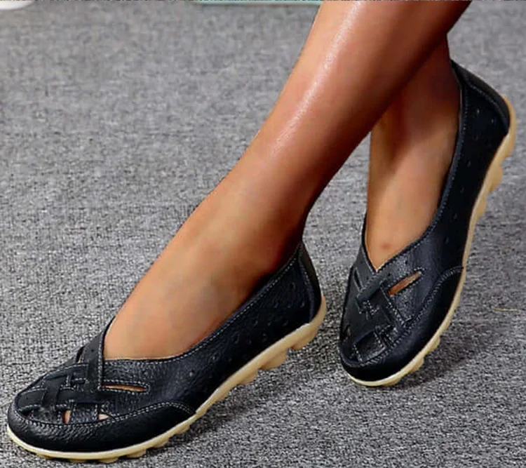 Baodwshop Last Day 49% OFF - Women's Leather Breathable Support Flat Shoes