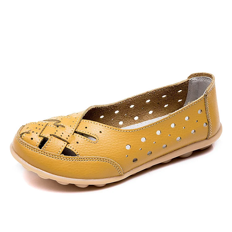 Baodwshop Last Day 49% OFF - Women's Leather Breathable Support Flat Shoes