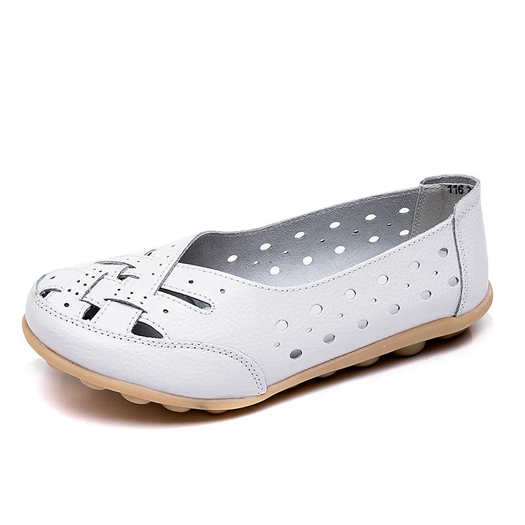 Baodwshop Last Day 49% OFF - Women's Leather Breathable Support Flat Shoes