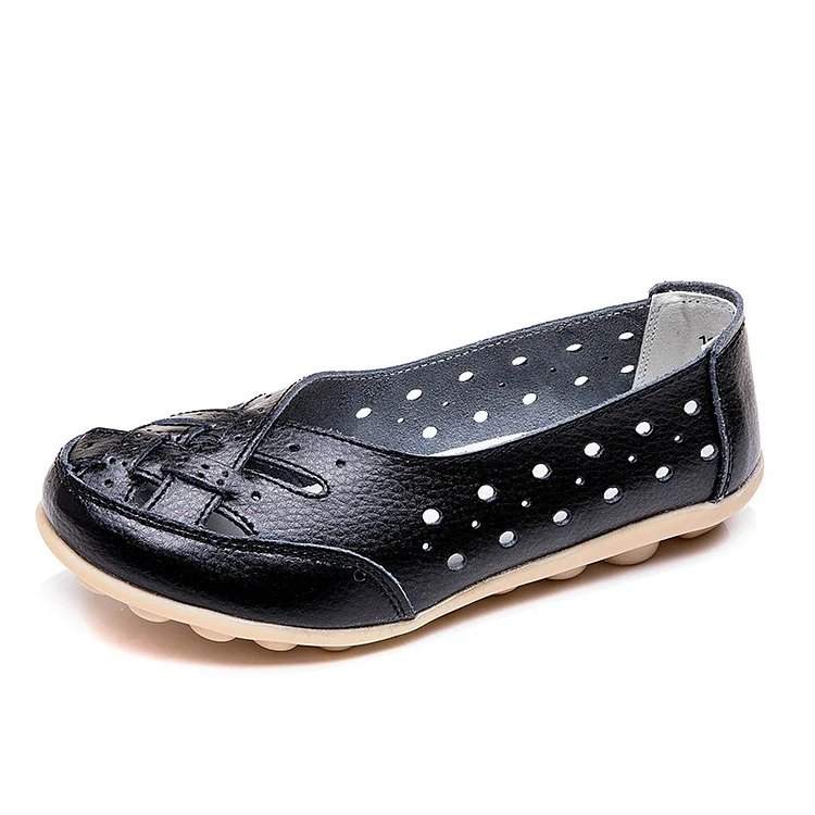 Baodwshop Last Day 49% OFF - Women's Leather Breathable Support Flat Shoes