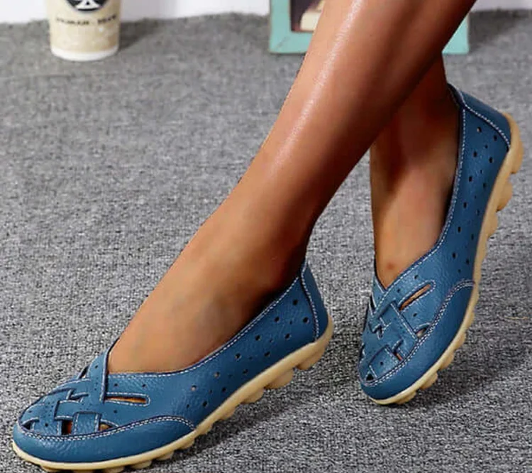 Baodwshop Last Day 49% OFF - Women's Leather Breathable Support Flat Shoes