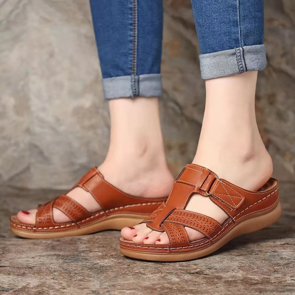 LAST DAY 49% OFF WOMEN PREMIUM LEATHER ORTHOPEDIC SANDALS