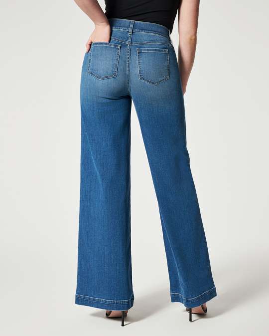 LAST DAY 50% OFF - Seamed Front Wide Leg Jeans