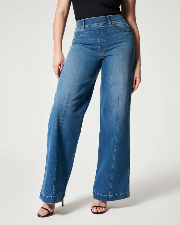 LAST DAY 50% OFF - Seamed Front Wide Leg Jeans