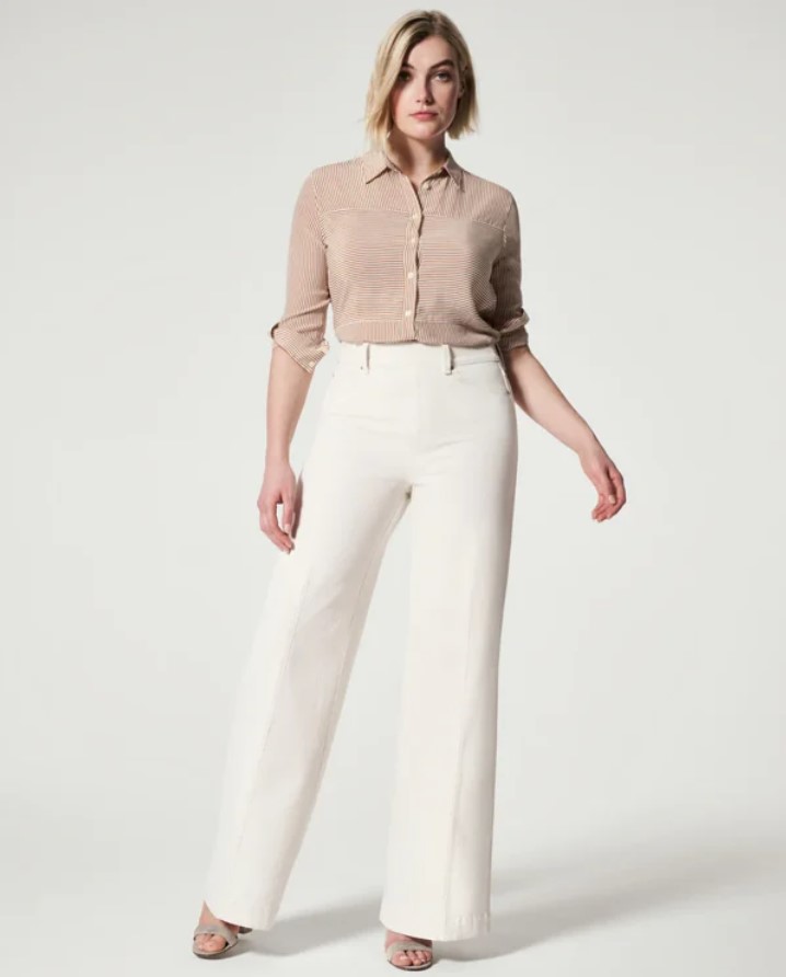 LAST DAY 50% OFF - Seamed Front Wide Leg Jeans